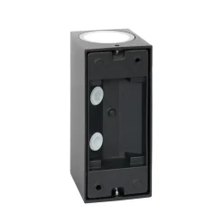 Prios utendørs vegglampe Tetje, svart, kantet, 16 cm