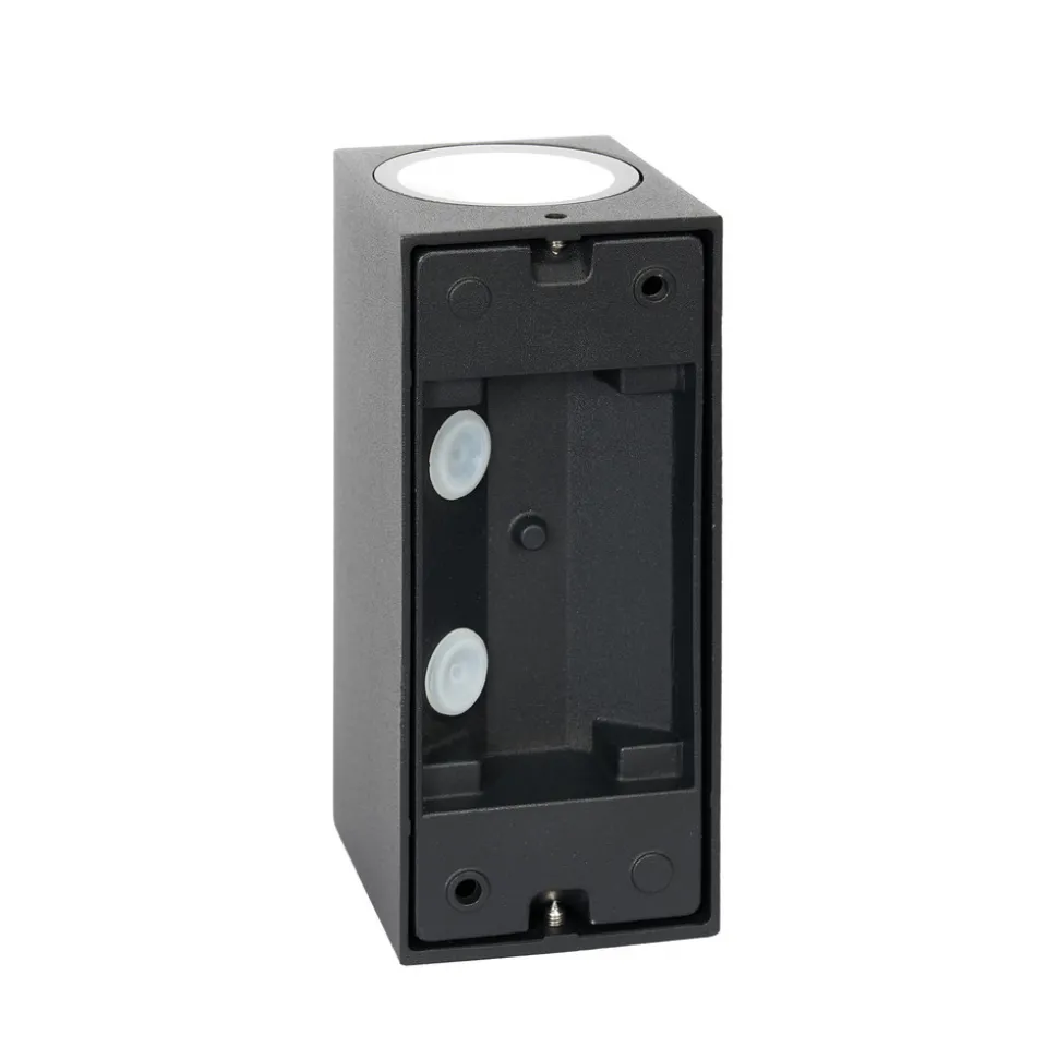 Prios utendørs vegglampe Tetje, svart, kantet, 16 cm