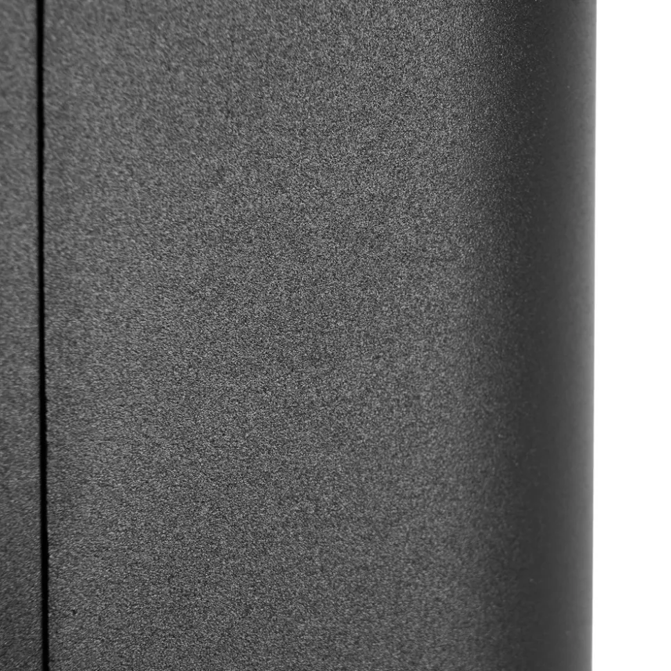 Prios utendørs vegglampe Tetje, svart, rund, sensor, sett med 2 stk