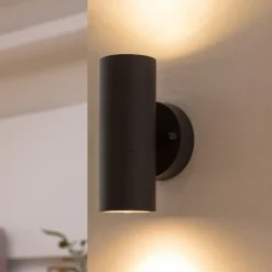 Prios utendørs vegglampe Tulimar, 2 lyskilder, antrasitt, metall