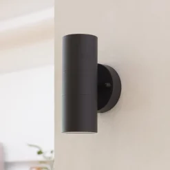 Prios utendørs vegglampe Tulimar, 2 lyskilder, antrasitt, metall