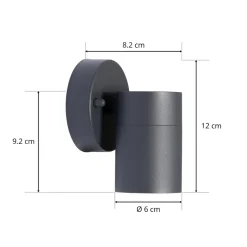 Prios utendørs vegglampe Tulimar, 1 lyskilde, antrasitt, metall