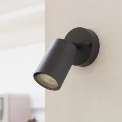 Prios utendørs veggspotlight Tulimar, høyde 15 cm, bevegelig, aluminium