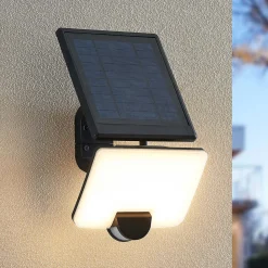 Prios Yahir LED-solcelleveggspot sensor svart