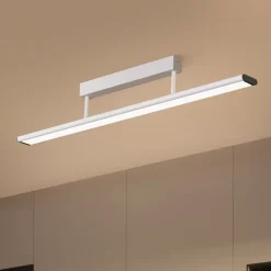 Prios Yuela LED-taklampe, DALI, 100 cm, sølv