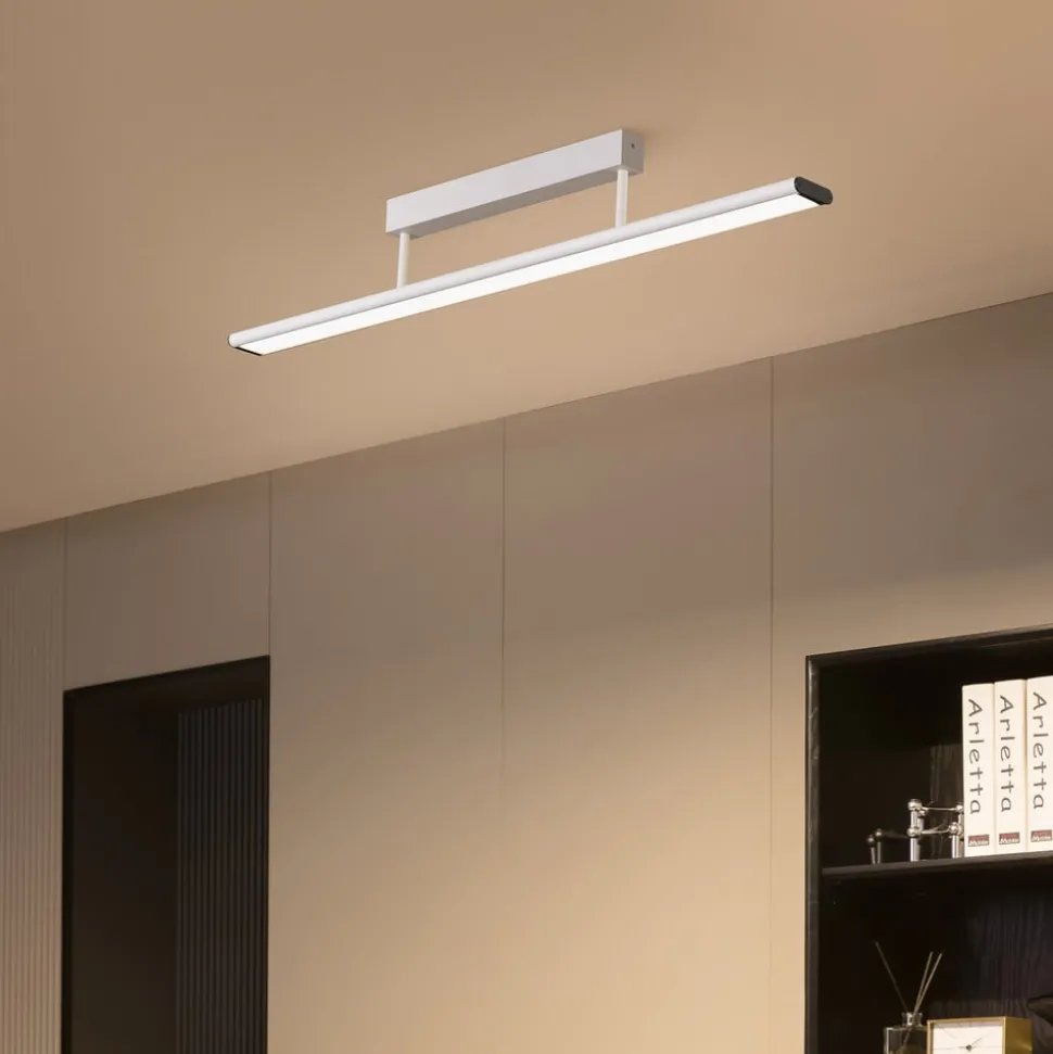 Prios Yuela LED-taklampe, DALI, 100 cm, sølv