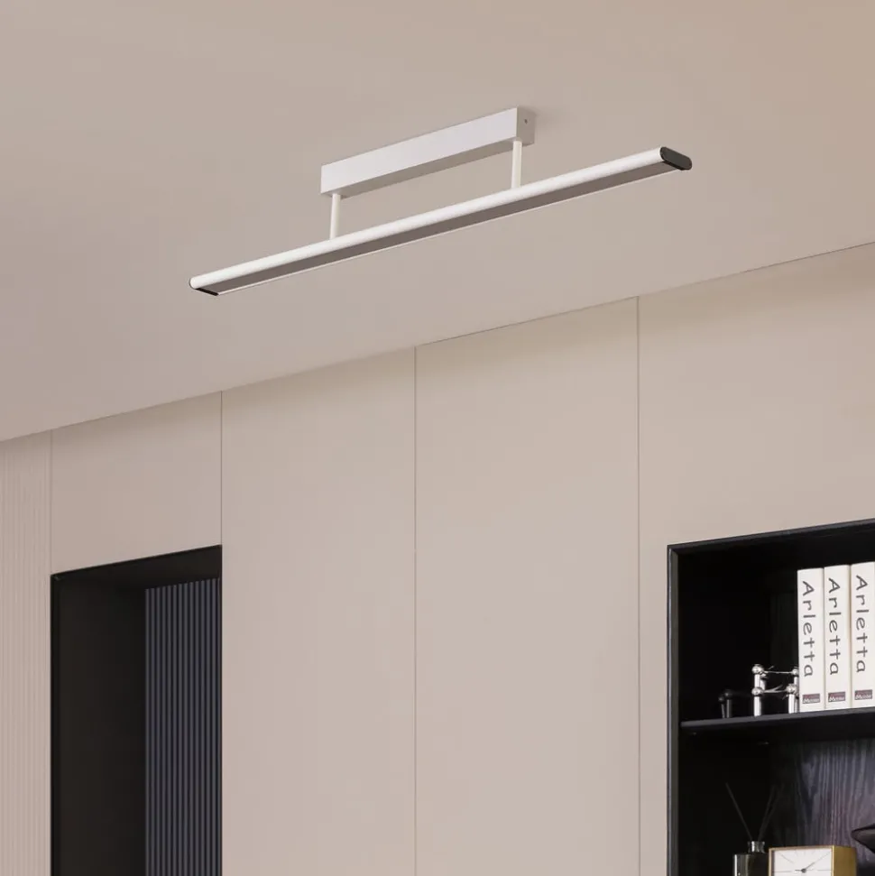 Prios Yuela LED-taklampe, DALI, 100 cm, sølv