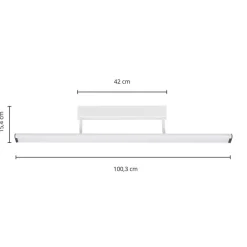 Prios Yuela LED-taklampe, DALI, 100 cm, sølv