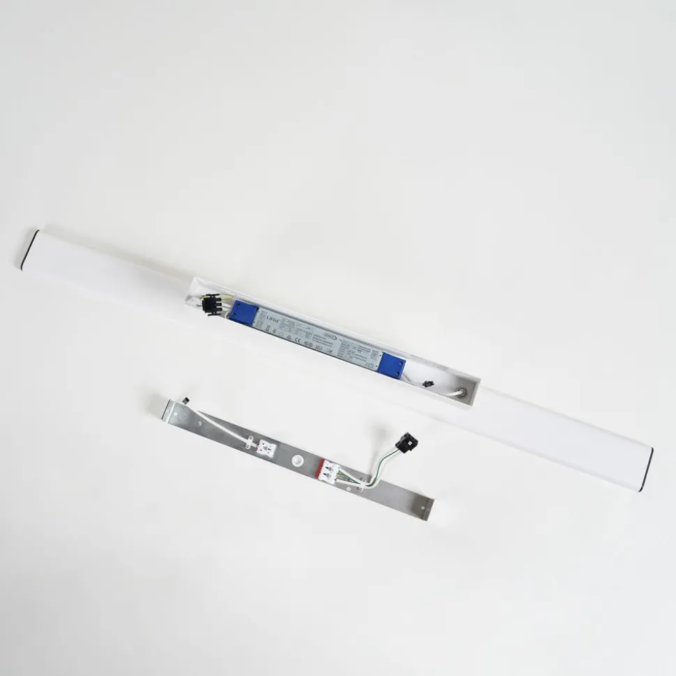 Prios Yuela LED-taklampe, DALI, 100 cm, sølv