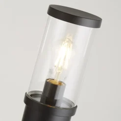 Pullertlampe, IP44, svart, høyde 73 cm, metall