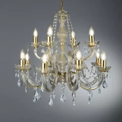 12-punkt lysekrone MARIE THERESE, messing