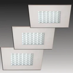 Q 68 LED innfelt spot i rustfritt stål, sett med 3 stk