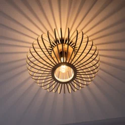 Racoon taklampe av tre, tynne stivere, Ø 40 cm