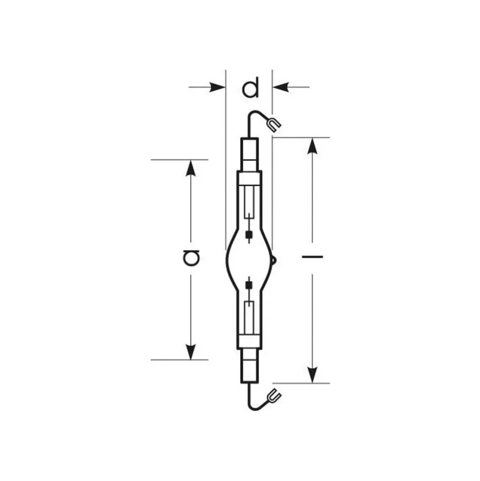 RADIUM Halogen-metall-damppære K12s 1950W HRI-TS D/S klar