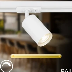 RAIL 230 V skinnesystem, hvit, 4 spots, 2 pendler, 2,25 m
