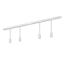 RAIL 230 V skinnesystem, hvit, 4 LED-pendler, lengde 1,5 m