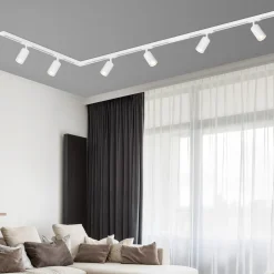 RAIL 230 V skinnesystem, hvit, 6 spots 2,25 m hjørnekontakt