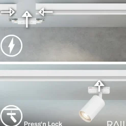 RAIL 230 V skinnesystem, hvit, 6 spots 2,25 m hjørnekontakt