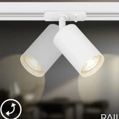 RAIL 230 V skinnesystem, hvit, 6 spots 2,25 m hjørnekontakt