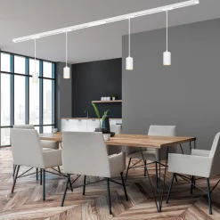 RAIL 230 V skinnesystem, hvit, 4 pendler, lengde 1,5 m