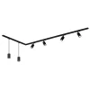 RAIL 230 V skinnesystem, svart, 4 spots, 2 pendler, 2,25 m