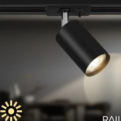 RAIL 230 V skinnesystem, svart, 4 spots, 2 pendler, 2,25 m