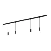 RAIL 230 V skinnesystem, svart, 4 LED-pendler, lengde 1,5 m
