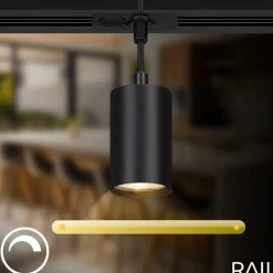 RAIL 230 V skinnesystem, svart, 4 pendler, lengde 1,5 m