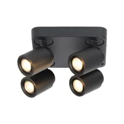 Razza takspotlight, svart, lengde 30 cm, 4-lys, metall