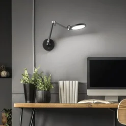 Regina LED-vegglampe, svart, CCT, dimbar, justerbar