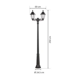 Ricu Bisso/Rut LED-lyktestolpe 2lk. 2 700 K svart