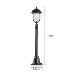 Romantisk PARMA gatebelysning i svart