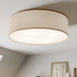 Rondo taklampe, beige, metall, Ø 45 cm, E27