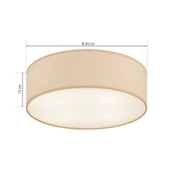 Rondo taklampe, beige, metall, Ø 45 cm, E27