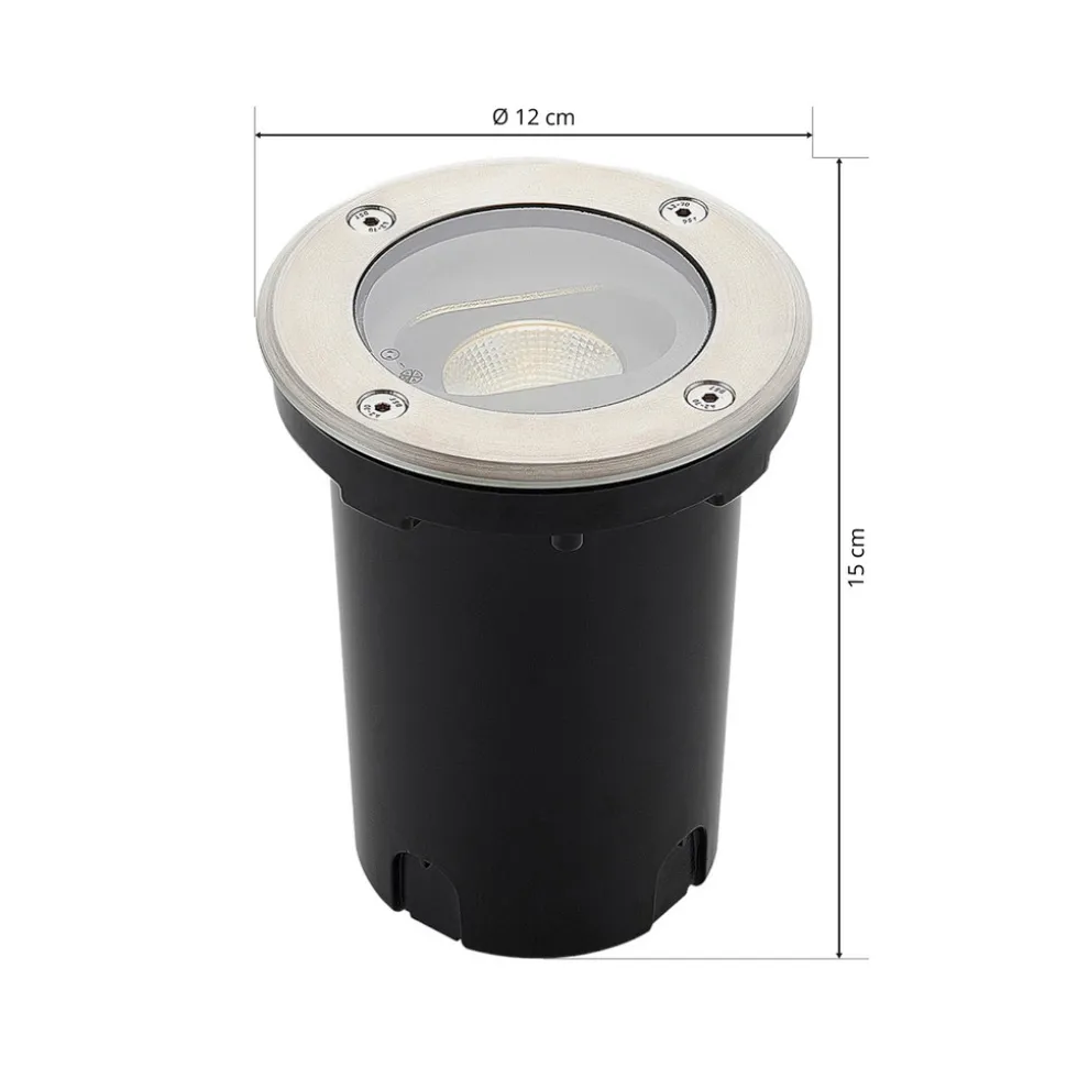 Rund LED-bakkespot Doris, stål