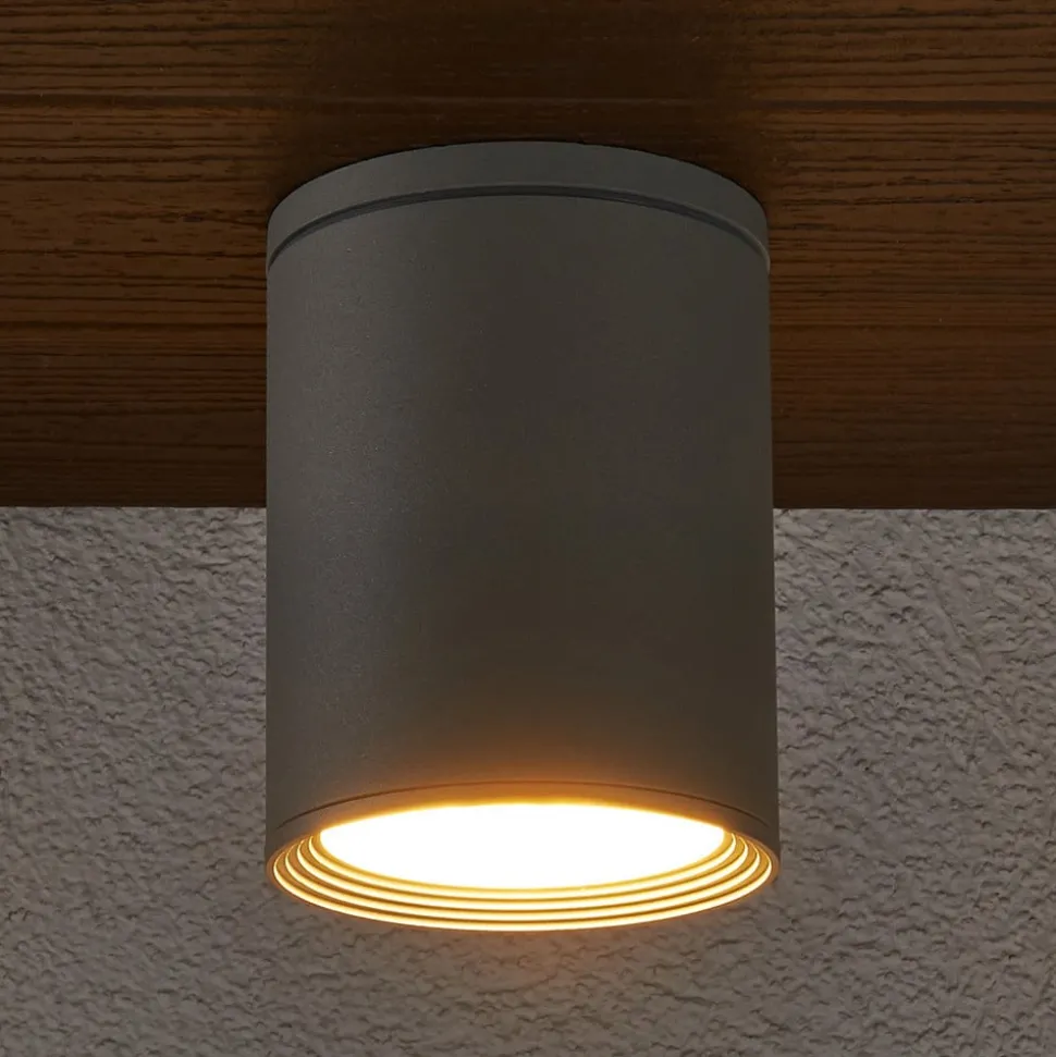 Rund Mianna taklampe i sølvgrå