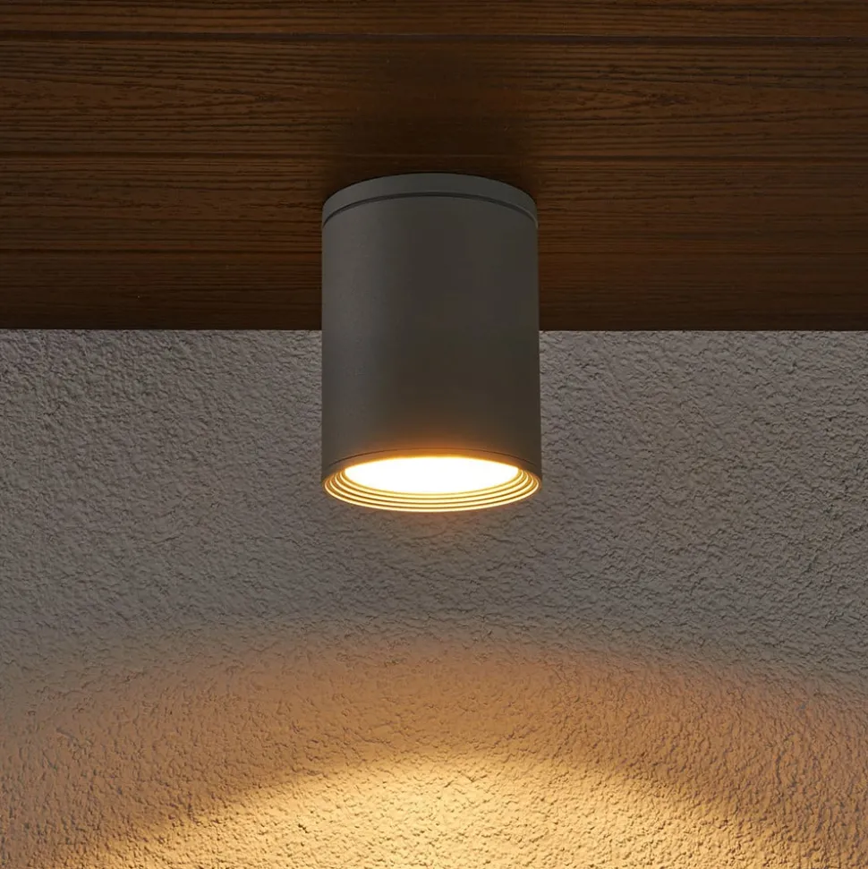 Rund Mianna taklampe i sølvgrå