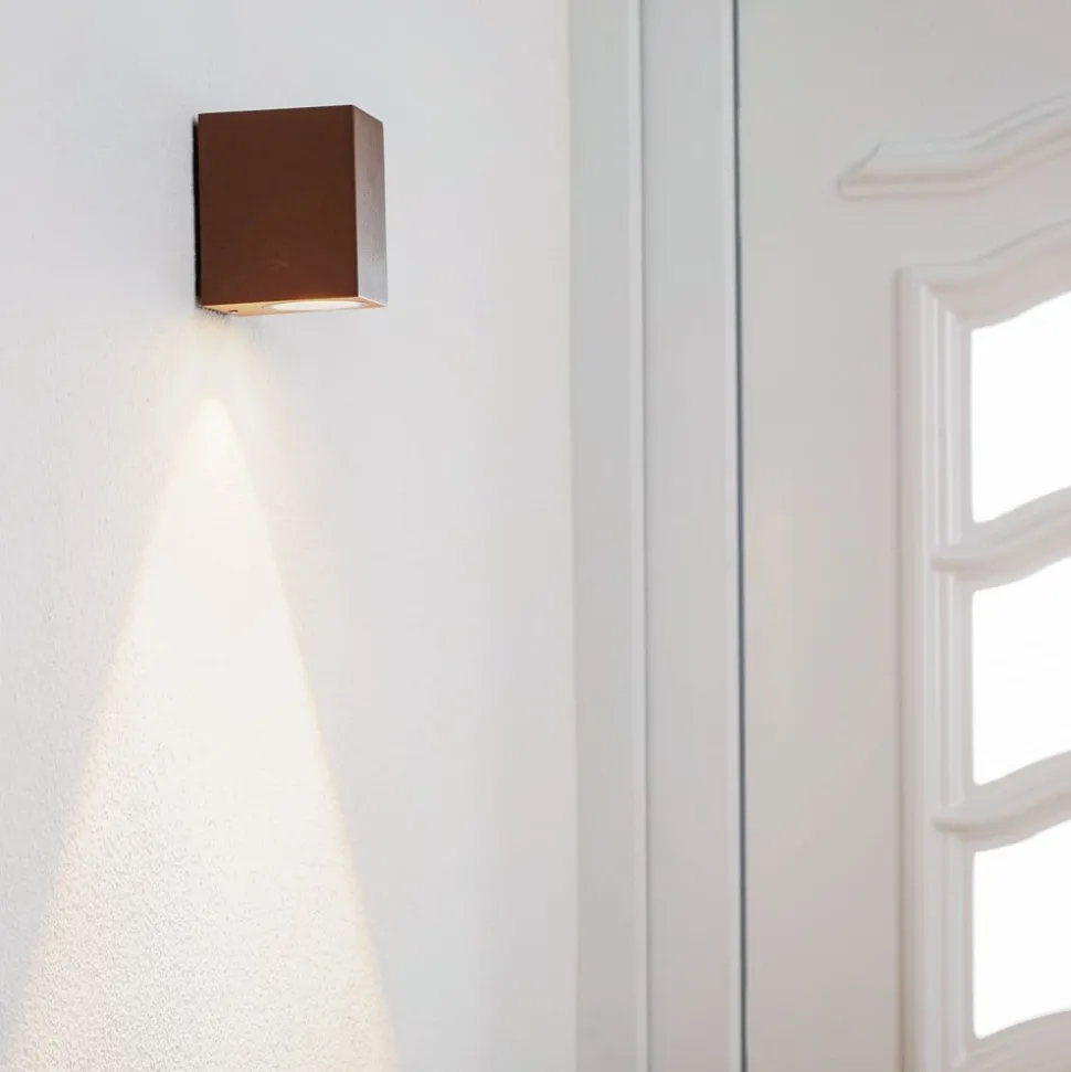 Rustbrun Tavi utendørs LED-vegglampe, 9,5 cm