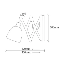Sakselampe Sivani MR-725 svart/gull antikk