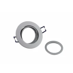 Samsola innfelt taklampe, aluminiumsfarget, Ø 8 cm, metall