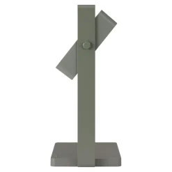 Saulio LED-bordlampe, olivengrønn, IP44, aluminium, USB, oppladbart batteri