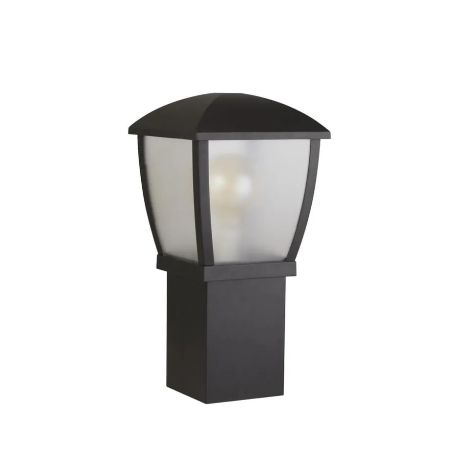 Seattle sokkellampe, IP44, svart, høyde 45 cm, metall