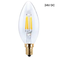 Segula LED-filament-mignonpære 24V DC E14 3W 922 Filament dimbar