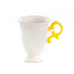 SELETTI krus I-Wares, hvit / gul, 300 ml, porselen