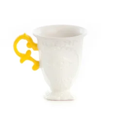 SELETTI krus I-Wares, hvit / gul, 300 ml, porselen