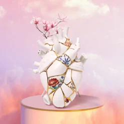 SELETTI Love in Bloom Kintsugi-vase, fargerik, porselen, gull