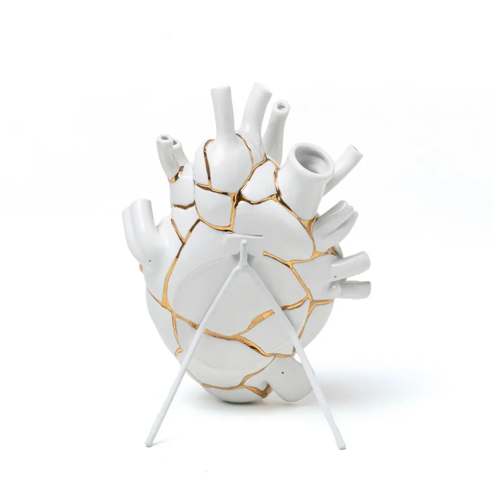 SELETTI Love in Bloom Kintsugi-vase, fargerik, porselen, gull