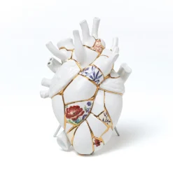 SELETTI Love in Bloom Kintsugi-vase, fargerik, porselen, gull