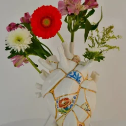 SELETTI Love in Bloom Kintsugi-vase, fargerik, porselen, gull