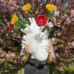 SELETTI Love in Bloom Kjempevase, hvit, h 60 cm, glassfiber